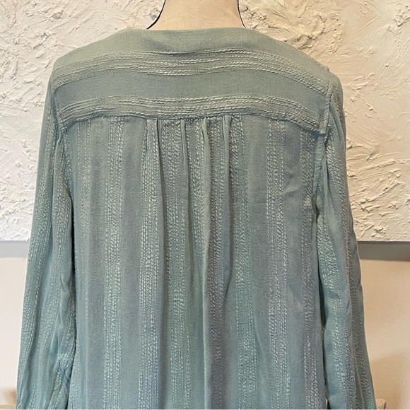 Soft Surroundings Green Beaded Embroidered Soutache Nimi Tunic Pockets Top Sz L - Picture 7 of 9